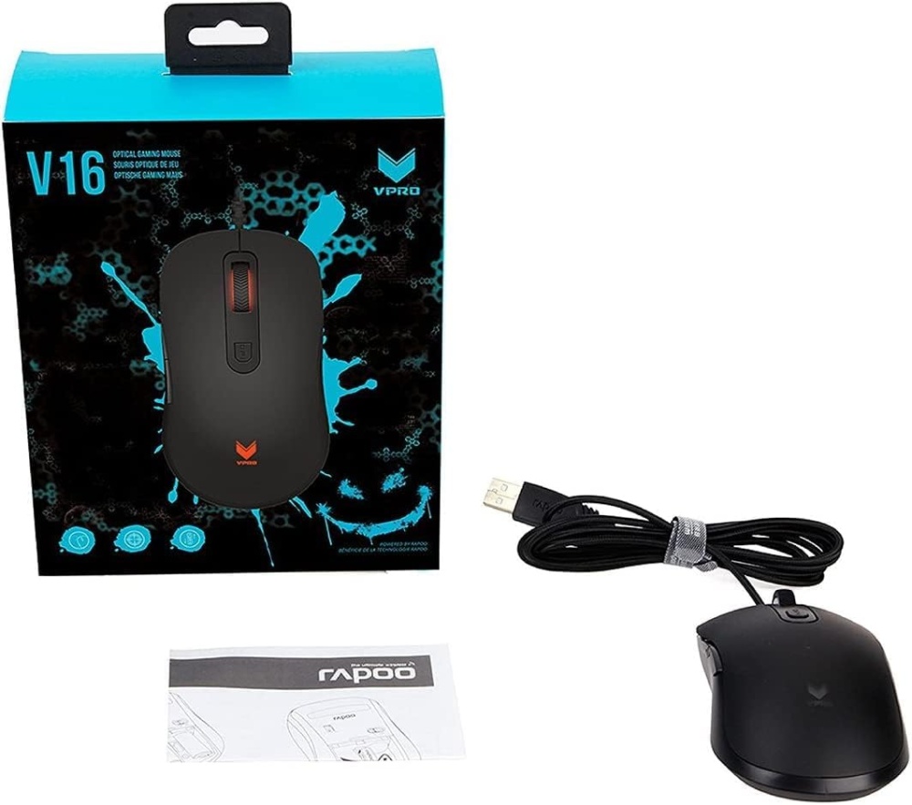 Rapoo V16 Gaming Mouse USB Wired Ergonomic Design RGB LED 2000dpi ...